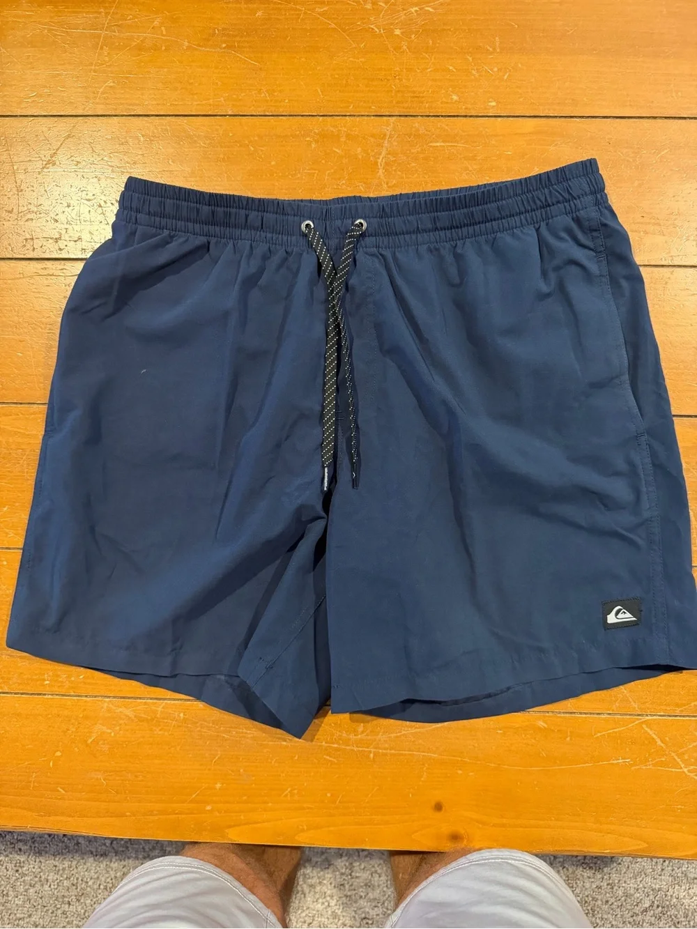 Quiksilver Men's Navy Elastic Waist Swim Board Shorts